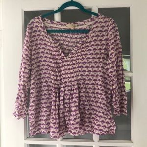 Purple anthropology patterned blouse